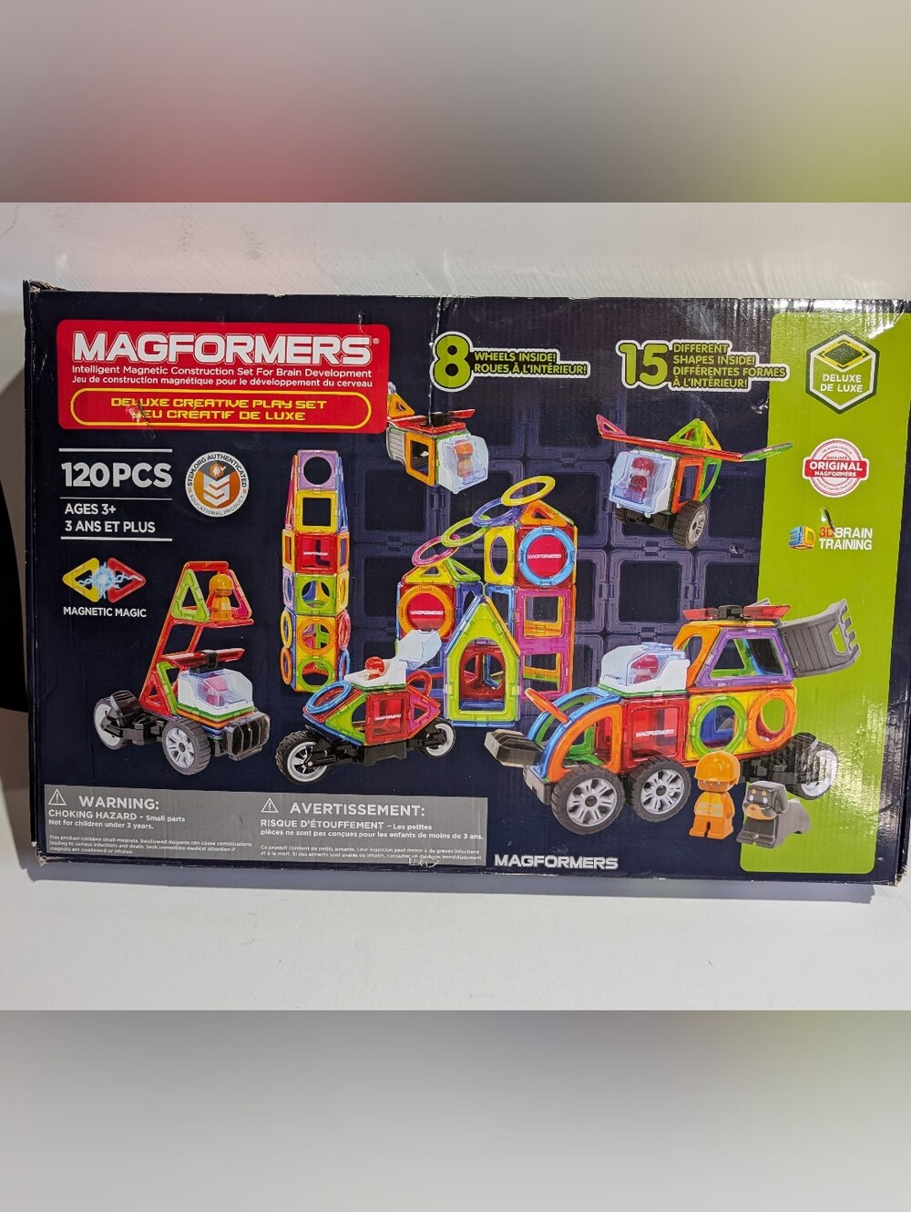 Magformers Deluxe Creative Playset 120 Piece Set ( Missing 1 Piece) 1552970